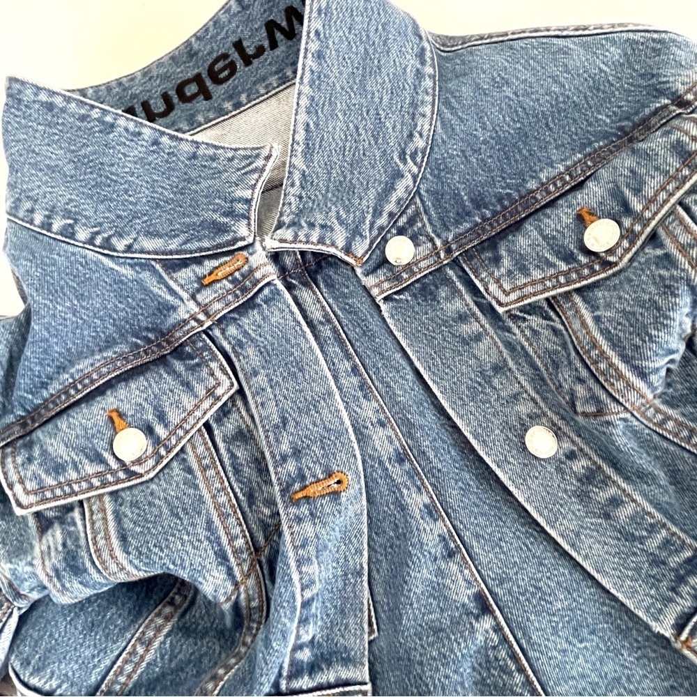 ALEXANDER WANG Blue Denim Tie Front Short Skort - Picture 10 of 15